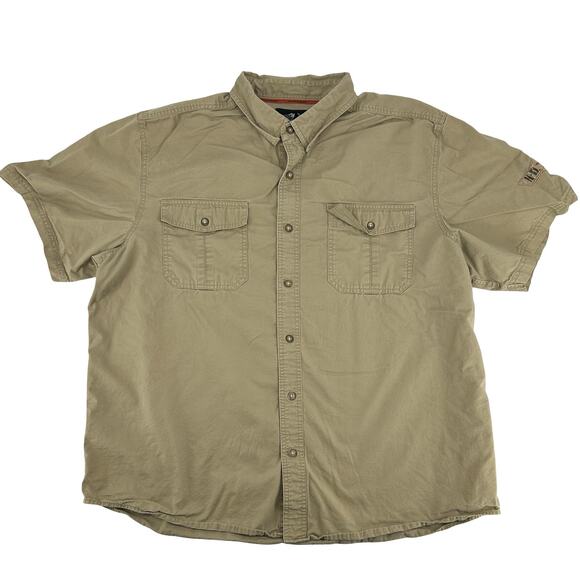 Men's Harley Davidson Cycles Short Sleeve Casual Button Up Mechanic Shirt sz 2XL - Picture 3 of 7